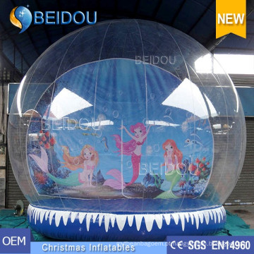 Fábrica Atacado Durable PVC Natal Foto Inflável Humano Snow Globe